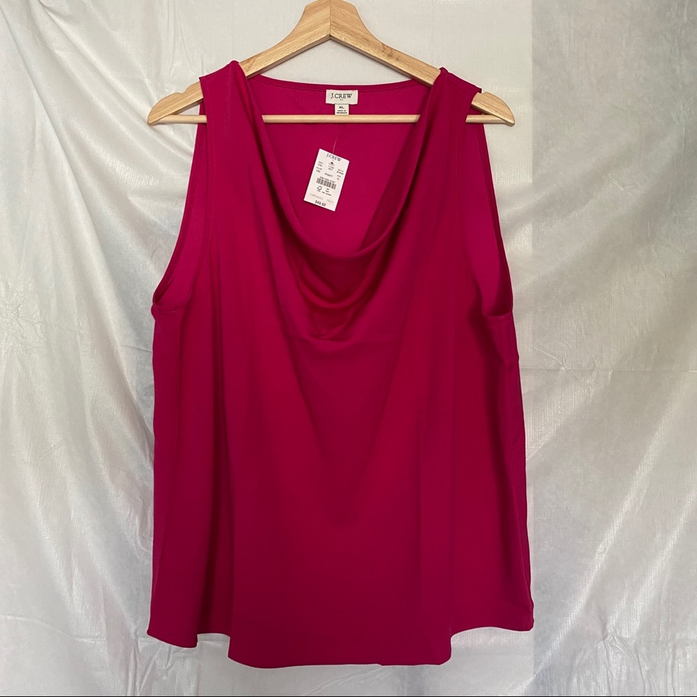 J Crew cowl neck sleeveless blouse in dark pink